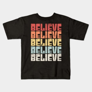 BELIEVE | Retro 70s Alien UFO Kids T-Shirt